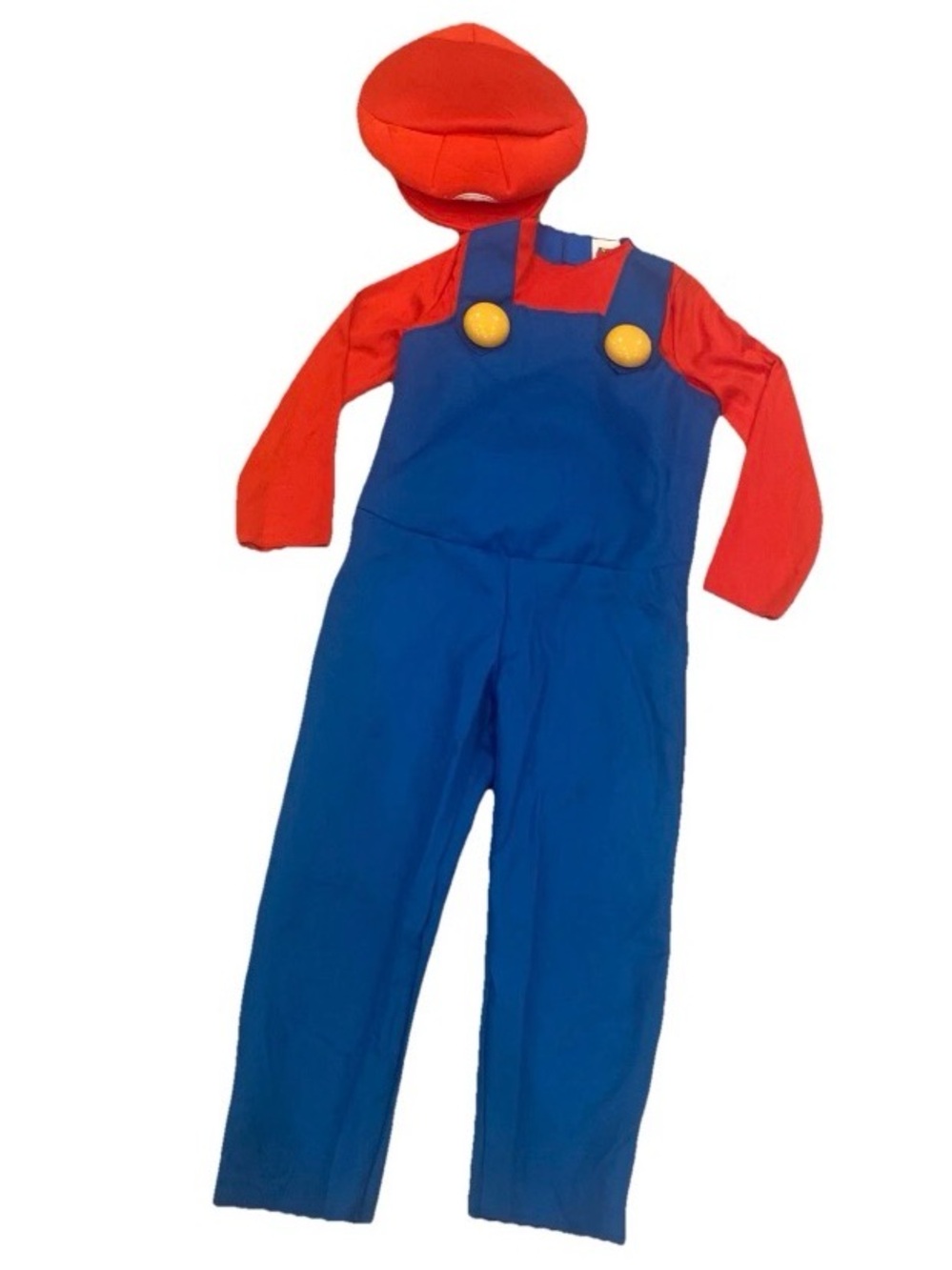 Nintendo Super Mario Red & Blue Costume With Hat Padded Belly Size Sm(4-6)